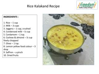 Rice Kalakand Recipe