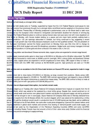 Mcx daily report 11 dec