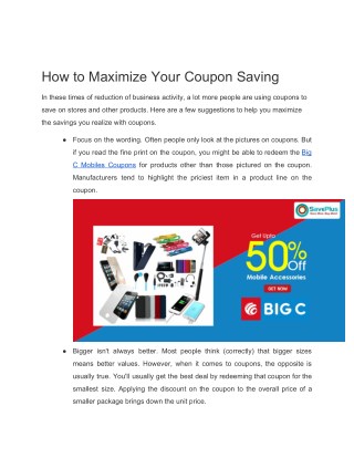 How to Maximize Your Coupon Saving