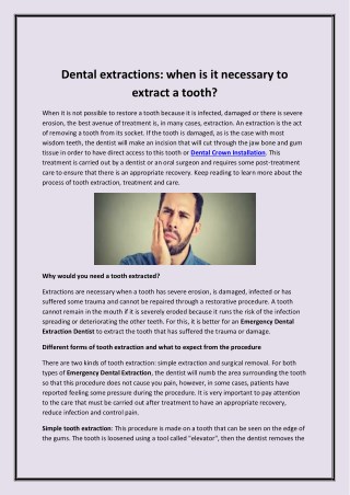 Dental extractions when is it necessary to extract a tooth
