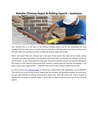 Reliable Chimney Repair & Refiling Experts - Sootaway