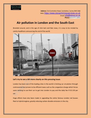 Air pollution in London and the South East