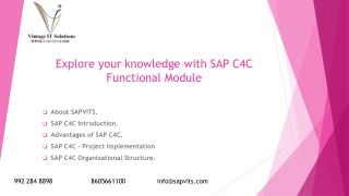 SAP C4C Technical Online Training