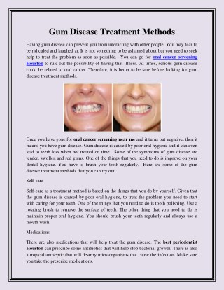 Gum Disease Treatment Methods
