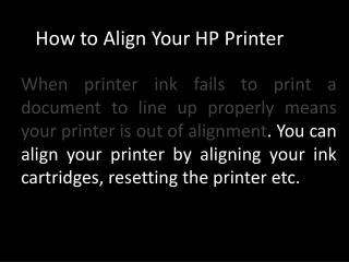 How to align your HP Printer