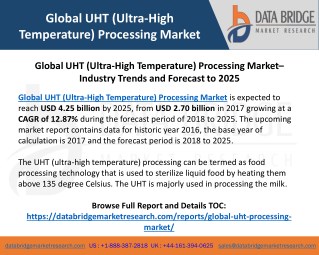 Global UHT (Ultra-High Temperature) Processing Market– Industry Trends and Forecast to 2025