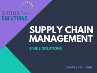 Sirius Solutions | Supply Chain Management