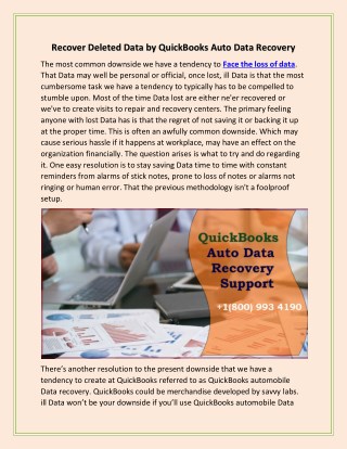 Recover deleted Data by QuickBooks Auto Data Recovery