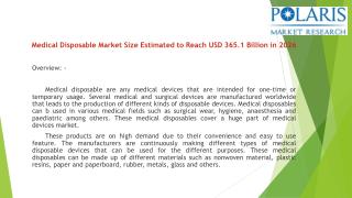 Medical Disposable Market