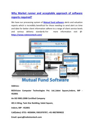 Why Market runner and acceptable approach of software reports required?