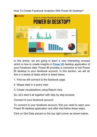 How To Create Facebook Analytics With Power BI Desktop?