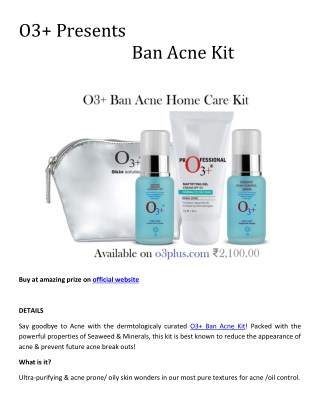 O3Plus Ban Acne Home Care Kit