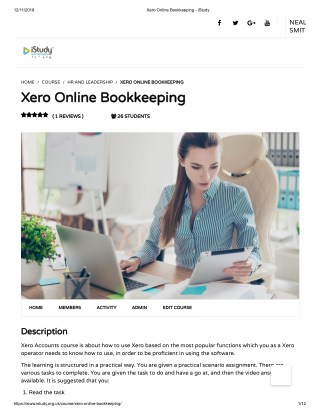 Xero online bookkeeping- istudy