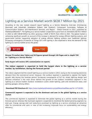 Lighting as a Service Market worth $638.7 Million by 2021