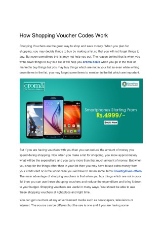 How Shopping Voucher Codes Work