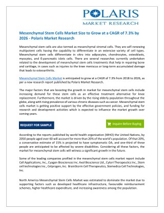 Mesenchymal Stem Cells Market