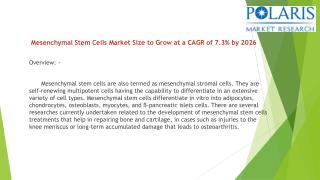 Mesenchymal Stem Cells Market