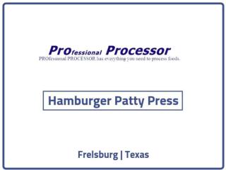Hamburger Patty Presses on sale | ProProcessor