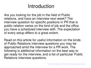 Public Relations (PR) Interview Questions-ppt