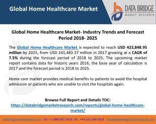 Global Home Healthcare Market- Industry Trends and Forecast to 2025