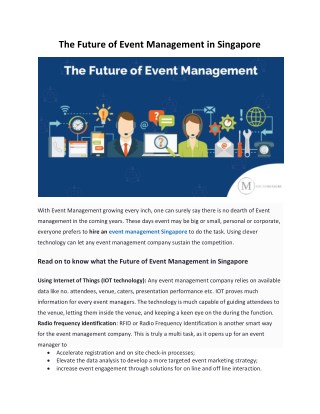 The Future of Event Management in Singapore