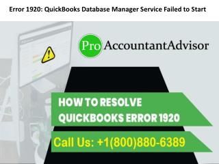 How to Fix QuickBooks Error Code 1920 – A Complete Tutorial