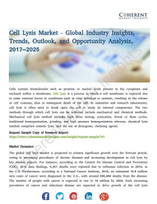 Cell Lysis Market - Global Industry Insights, Trends, Outlook, and Opportunity Analysis, 2017–2025