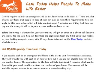 Cash Today Helps People To Make Life Easier