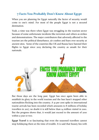 7 Facts You Probably Don’t Know About Egypt