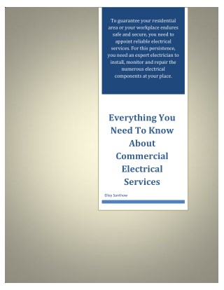 Everything You Need To Know About Commercial Electrical Services