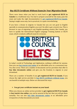 Buy IELTS Certificate Without Exam for Your Migration Needs