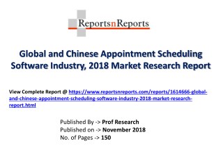 Global Appointment Scheduling Software Market 2018 Recent Development and Future Forecast