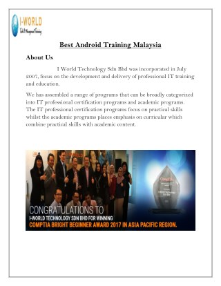 Best Android Training Malaysia