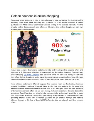 Golden coupons in online shopping