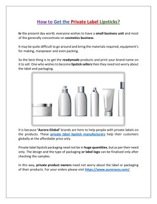 Where to Get Private Label Cosmetics?