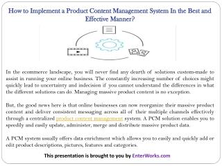 How to Implement a Product Content Management System In the Best and Effective Manner?