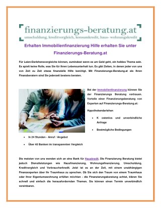 Immobilienfinanzierung