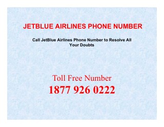 JetBlue Airlines Phone Number is a Help-desk that Resolves Flight Query