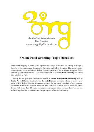 Online Food Ordering