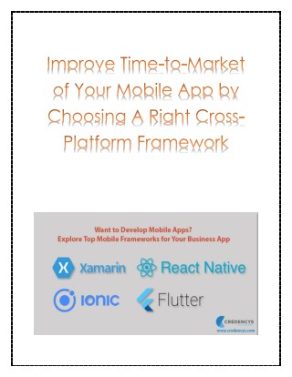 Improve Time-to-Market of Your Mobile App by Choosing A Right Cross-Platform Framework