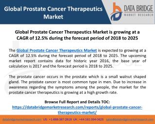 Global Prostate Cancer Therapeutics Market– Industry Trends and Forecast to 2025
