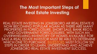 The Most Important Steps of Real Estate Investing