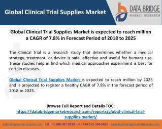 Global Clinical Trial Supplies Market– Industry Trends and Forecast to 2025