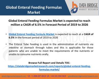 Global Enteral Feeding Formulas Market– Industry Trends and Forecast to 2026