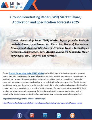Ground Penetrating Radar (GPR) Market Share, Application and Specification Forecasts 2025