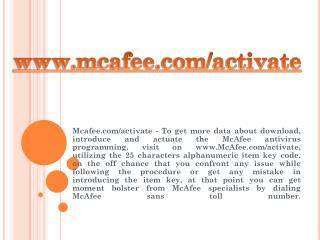 MCAFEE.COM/ACTIVATE- MCAFEE ANTIVIRUS ONLINE ACTIVATION