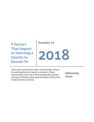 5 Factors That Impact in Selecting a Charity to Donate To