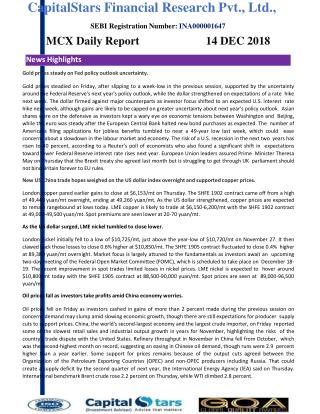 Mcx daily report 14 dec