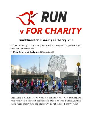 Run for Charity can provide your charity or company