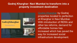 Godrej Kharghar Located at Navi Mumbai- A Property Investment Destination
